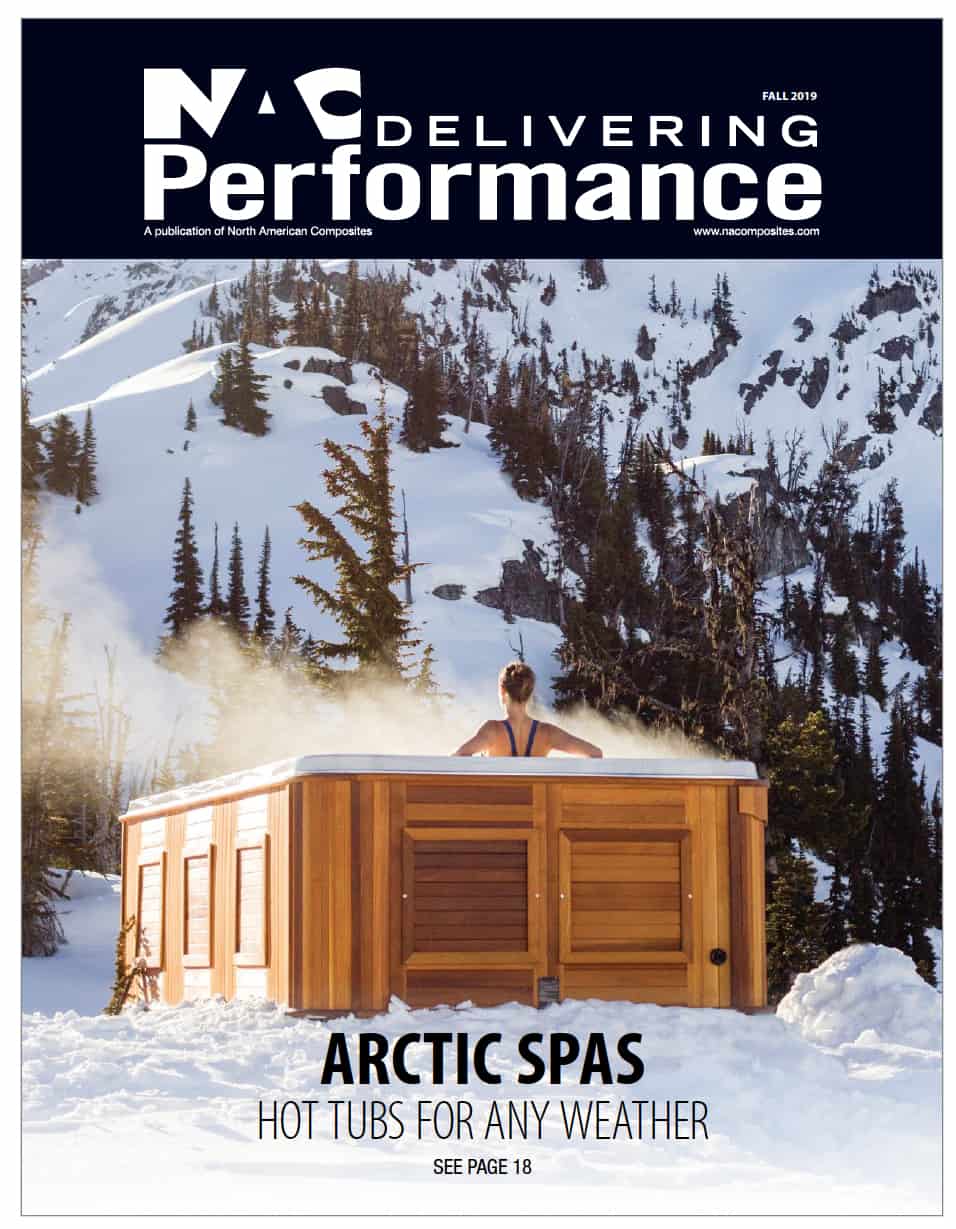 Front page of a NAC delivering performance arctic spas brochure